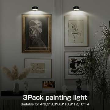 Battery Operated Picture Light - 3 Modes & Dimming