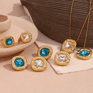 Elegant ZIRPEARA 18K Gold Plated Jewelry Set for Women