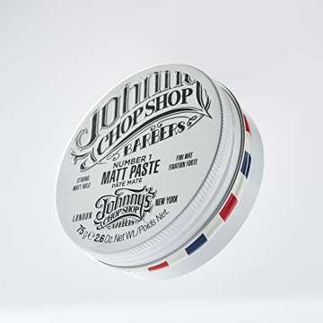 JOHNNY’S CHOP SHOP #1 Men's Hair Styling Matte Paste Pro-Quality Strong Hold, Lasting Texture, Nat...
