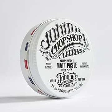 JOHNNY’S CHOP SHOP #1 Men's Hair Styling Matte Paste Pro-Quality Strong Hold, Lasting Texture, Natural Look Soybean Oil Protection & Hydration 2.6 oz