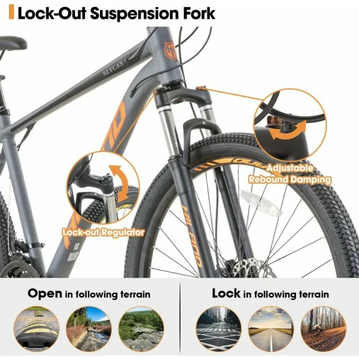 HILAND 27.5" Mountain Bike with 21 Speeds & Disc Brakes