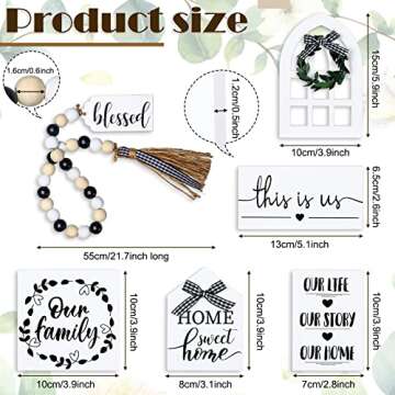 Farmhouse Tiered Tray Decor Bundle - 6 Rustic Pieces