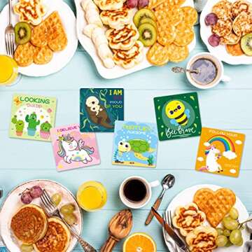 Cute Lunch Box Notes for Kids 108 Pack Funny Pun Daily Inspirational Motivational Encouragement Thinking of You Cards for Boys and Girls Lunchbox Back to School Supplies Gifts