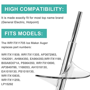 WR17X11705 Ice Maker Auger for GE & Hotpoint Refrigerators