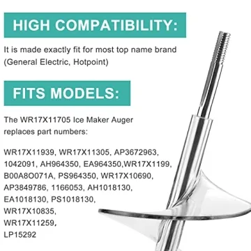 WR17X11705 Ice Maker Auger for GE & Hotpoint Refrigerators