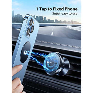 VICSEED Dainty Magnetic Phone Holder for Car - Strong Power Integrated Cast-Iron Vent Phone Magnet for Car Phone Mount 360° Rotation Fit for All Cell Phones, Cases