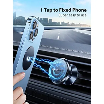 VICSEED Dainty Magnetic Phone Holder for Car - Strong Power Integrated Cast-Iron Vent Phone Magnet for Car Phone Mount 360° Rotation Fit for All Cell Phones, Cases
