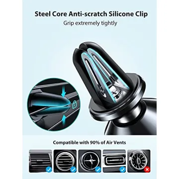 VICSEED Dainty Magnetic Phone Holder for Car - Strong Power Integrated Cast-Iron Vent Phone Magnet for Car Phone Mount 360° Rotation Fit for All Cell Phones, Cases