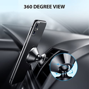 VICSEED Dainty Magnetic Phone Holder for Car - Strong Power Integrated Cast-Iron Vent Phone Magnet for Car Phone Mount 360° Rotation Fit for All Cell Phones, Cases