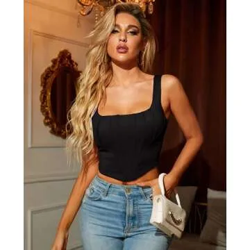 MOALLUOM Sexy Clubwear Vintage Bustier Crop Tops - Sleek & Stylish