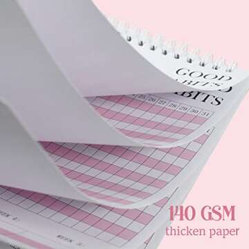 Habit Tracker Journal - Habit Tracker Calendar & Goal Tracker with Spiral Binding–Undated Weekly and Monthly Habit Tracker Planner to Boost Productivity with Habits Goals, 12Months, 8.5"x11” Pink