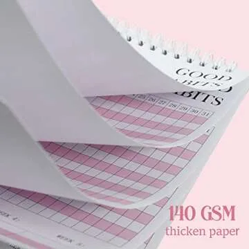 Habit Tracker Journal - Habit Tracker Calendar & Goal Tracker with Spiral Binding–Undated Weekly and Monthly Habit Tracker Planner to Boost Productivity with Habits Goals, 12Months, 8.5"x11” Pink