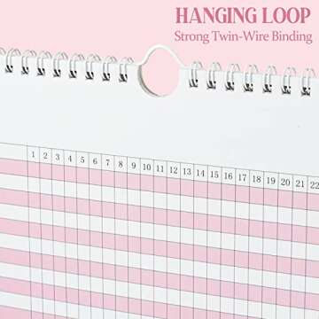 Habit Tracker Journal - Habit Tracker Calendar & Goal Tracker with Spiral Binding–Undated Weekly and Monthly Habit Tracker Planner to Boost Productivity with Habits Goals, 12Months, 8.5"x11” Pink
