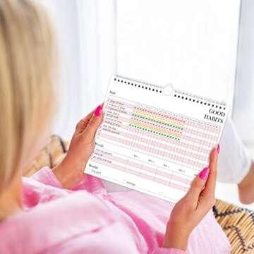 Habit Tracker Journal - Habit Tracker Calendar & Goal Tracker with Spiral Binding–Undated Weekly and Monthly Habit Tracker Planner to Boost Productivity with Habits Goals, 12Months, 8.5"x11” Pink