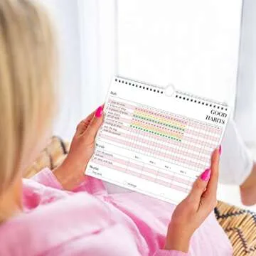 Habit Tracker Journal - Habit Tracker Calendar & Goal Tracker with Spiral Binding–Undated Weekly and Monthly Habit Tracker Planner to Boost Productivity with Habits Goals, 12Months, 8.5"x11” Pink