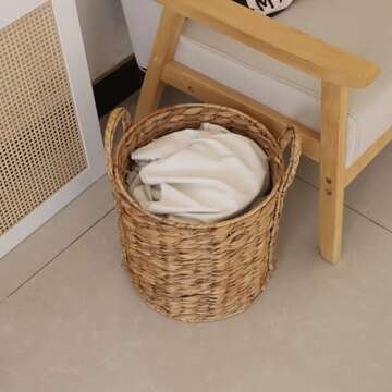 Stylish Multi-Purpose Seaweed Belly Basket with Handle