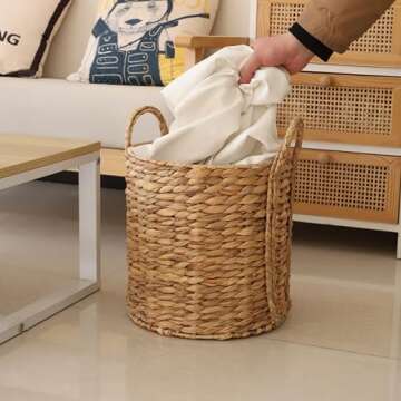 Stylish Multi-Purpose Seaweed Belly Basket with Handle