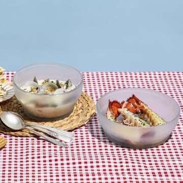 Anyday Cookware Microwave Dish Starter Set, Includes 2 Microwave-Safe Large Glass Storage Containers...