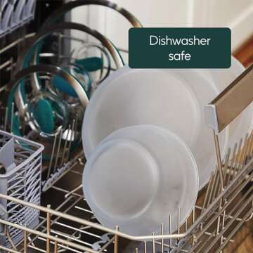 Anyday Cookware Microwave Dish Starter Set, Includes 2 Microwave-Safe Large Glass Storage Containers with Lids for Steaming, Roasting, Serving & Storing Food, 7.9" Deep Dish & 8.7” Shallow Dish