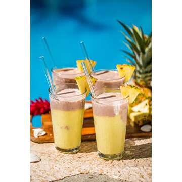 Hummingbird Glass Straws Clear Straight 9" x 9.5 mm Made With Pride In The USA - Perfect Reusable St...