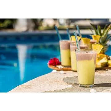 Hummingbird Glass Straws Clear Straight 9" x 9.5 mm Made With Pride In The USA - Perfect Reusable Straw For Smoothies, Tea, Juice, Water, Essential Oils - 4 Pack With Cleaning Brush