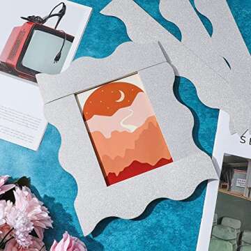 Spakon 55.8 Feet Bulletin Board Border Glitter Scalloped Borders Decorative Bulletin Board Trim Poster Decoration Strips(Glitter Silver)