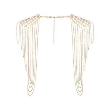 Elegant Gold Epaulet Link Shoulder Chain Necklace