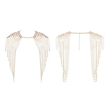 Elegant Gold Epaulet Link Shoulder Chain Necklace