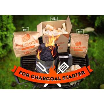 Zorestar Fire Starters Kit for Campfires, 60 Rolls - Firewood Starter for Outdoor Fire Pit - Chimney and BBQ Charcoal Starter - Camping Accessories - Eco Firelighters for Indoor and Outdoor Use