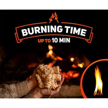 Zorestar Fire Starters Kit for Campfires, 60 Rolls - Firewood Starter for Outdoor Fire Pit - Chimney and BBQ Charcoal Starter - Camping Accessories - Eco Firelighters for Indoor and Outdoor Use