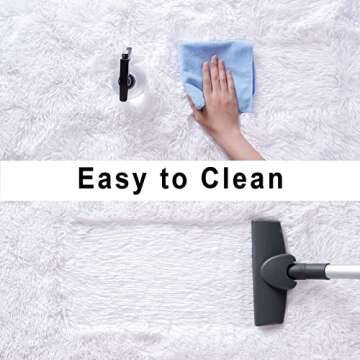 Merelax Soft Modern Indoor Large Shaggy Rug for Livingroom Bedroom Dorm Kids Room Home Decorative, Non-Slip Plush Fluffy Furry Fur Area Rugs Comfy Nursery Accent Floor Carpet 8x10 Feet, White