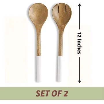Folkulture Wooden Salad Servers for Elegant Dining