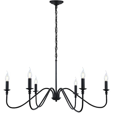 Chic Black Chandelier for Dining Room Lighting