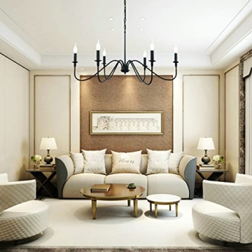 Chic Black Chandelier for Dining Room Lighting