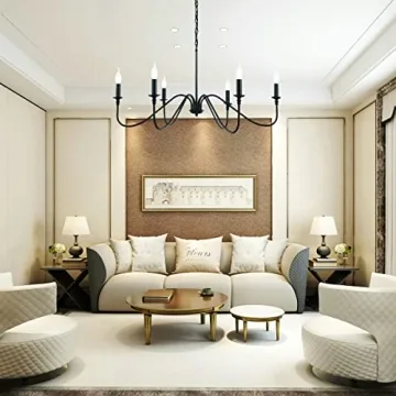 Chic Black Chandelier for Dining Room Lighting