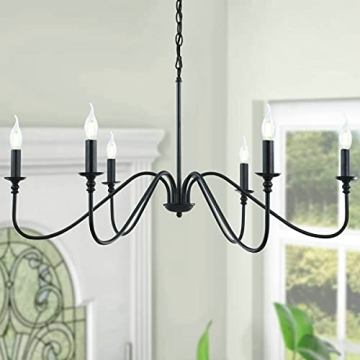 Chic Black Chandelier for Dining Room Lighting