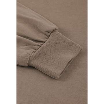 Fixmatti Women's Two Piece Sweatsuit Set Long Sleeve Pullover Sweatshirt Jogger Pant Tracksuit Coffee XL