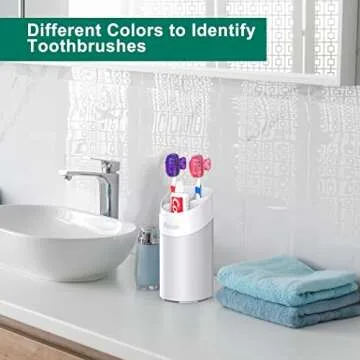 Mspan Toothbrush Head Cover Cap: Tooth Brush Protector Clip Compatible with Oral-B Philips Colgate AquaSonic - Plastic Pod Travel Case - 4 Packs