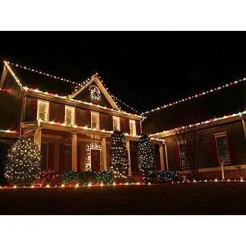 Novelty Lights C9 Multicolor Ceramic Christmas String Lights - Indoor/Outdoor Light Set w/ 125 Opaque Bulbs For Christmas Tree, Patio, Wedding Decor, and More - (Green Wire, 100' Long)