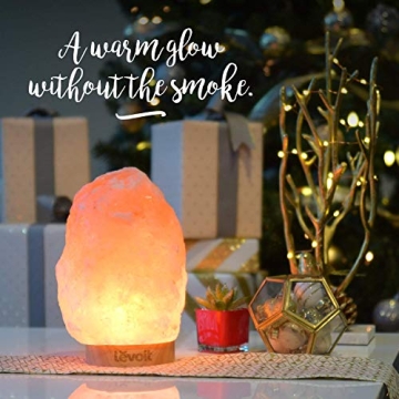 LEVOIT Kana Himalayan Salt Lamp, Pink Rock Large Crystal Natural Himilian Gift Night Light (ETL Certified) Touch Dimmer, 2 Extra Bulbs, Rubber Wood Base