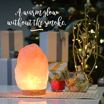 LEVOIT Kana Himalayan Salt Lamp, Pink Rock Large Crystal Natural Himilian Gift Night Light (ETL Certified) Touch Dimmer, 2 Extra Bulbs, Rubber Wood Base