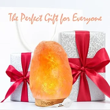 LEVOIT Kana Himalayan Salt Lamp, Pink Rock Large Crystal Natural Himilian Gift Night Light (ETL Certified) Touch Dimmer, 2 Extra Bulbs, Rubber Wood Base