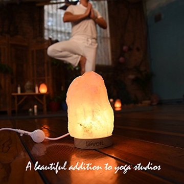 LEVOIT Kana Himalayan Salt Lamp, Pink Rock Large Crystal Natural Himilian Gift Night Light (ETL Certified) Touch Dimmer, 2 Extra Bulbs, Rubber Wood Base