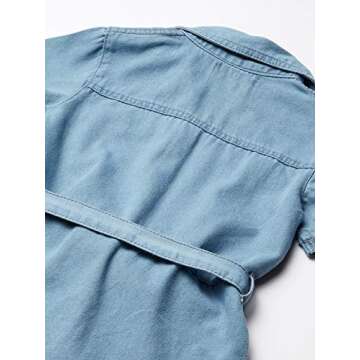DKNY Girls' Casual Dress, Light Wash Blue, 6X