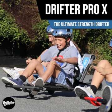 EzyRoller New Drifter Pro-X Ride on Toy for Kids or Adults, Ages 10 and Older Up to 200 lbs. - Black, (EZDPRO1XBL)