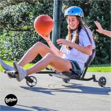 EzyRoller New Drifter Pro-X Ride on Toy for Kids or Adults, Ages 10 and Older Up to 200 lbs. - Black, (EZDPRO1XBL)