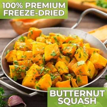 Nutristore Freeze Dried Butternut Squash | Vegetables for Healthy Snack or Long Term Storage | Emerg...