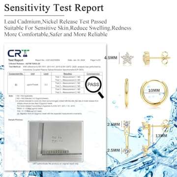 Jstyle 14K Gold Earrings for Women S925 Sterling Silver Earrings for Multiple Piercings Cartilage Stud Hoop Dainty Earrings Set- Flower Studs Style