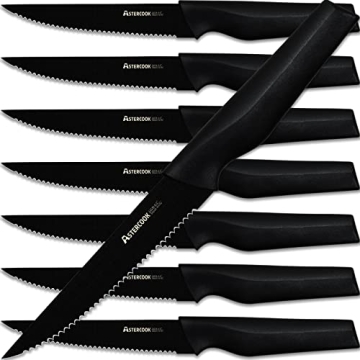 Astercook Steak Knives Set of 8 - Elegant Stainless Steel & Dishwasher Safe