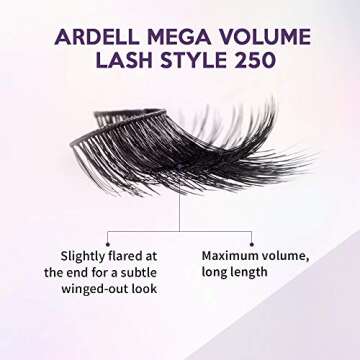 Ardell Mega Volume Lash 250 Multi-Layered False Lashes with Curl Technology, 4 pairs